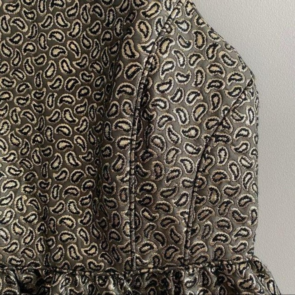 Tibi Jacquard Paisley Black & Gold Metallic Dress - Picture 10 of 16